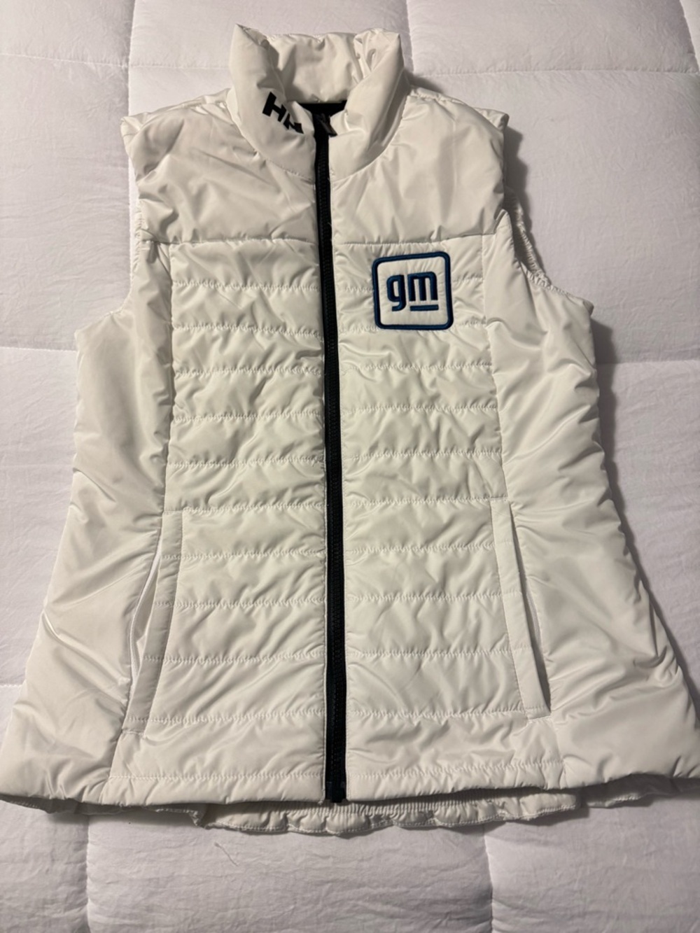 Helly Hansen White Quilted Vest with GM Patch